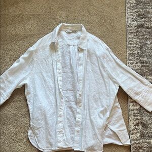 Zara White Linen Shirt